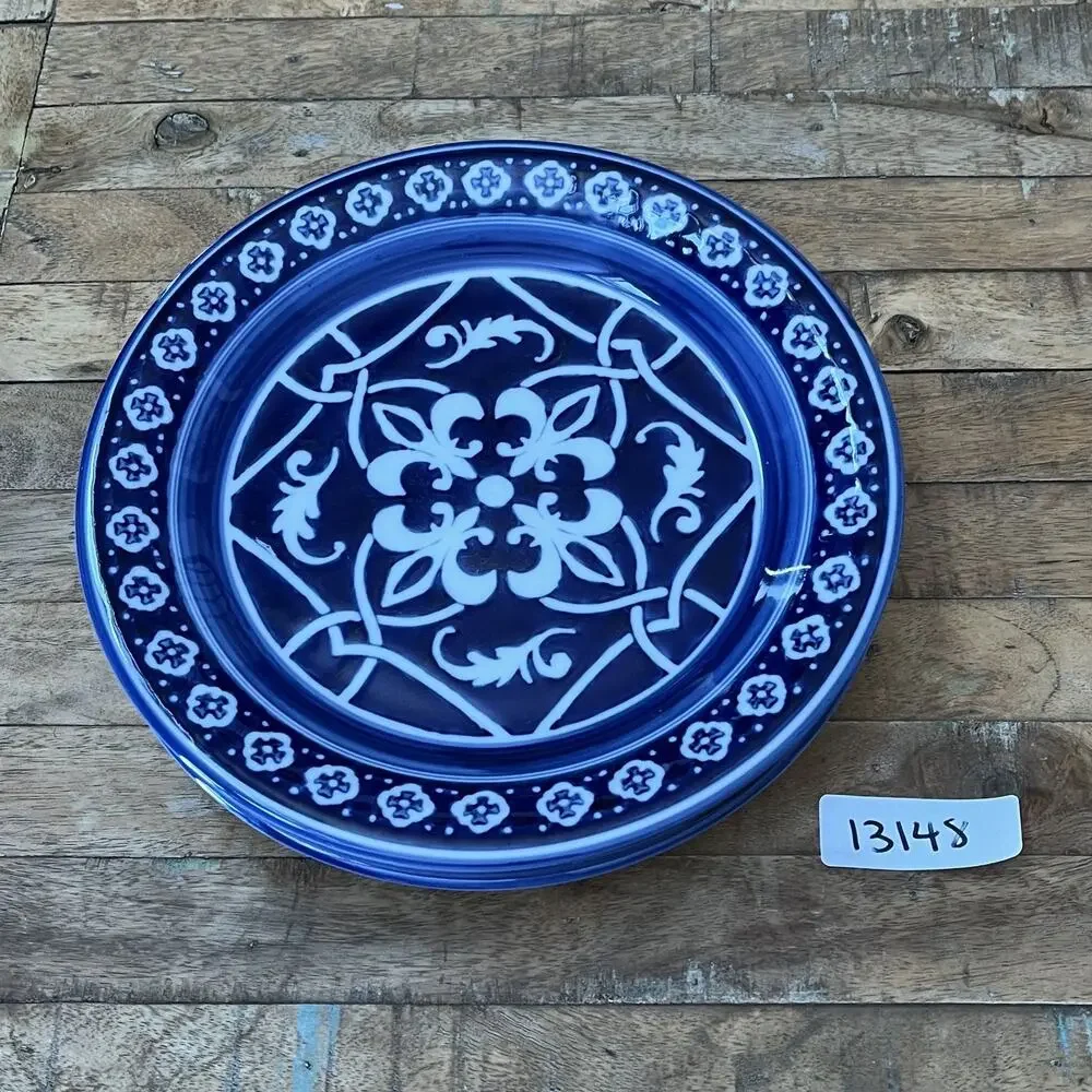 Target Home Catalina Blue Medallion 11” Porcelain Dinner Plates Set Of 3